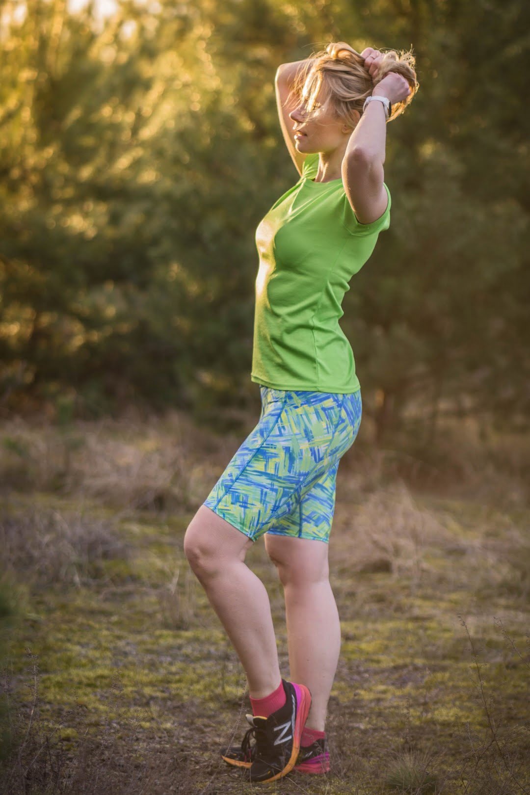 kobiece kolorowe legginsy do biegania krótkie mohitos