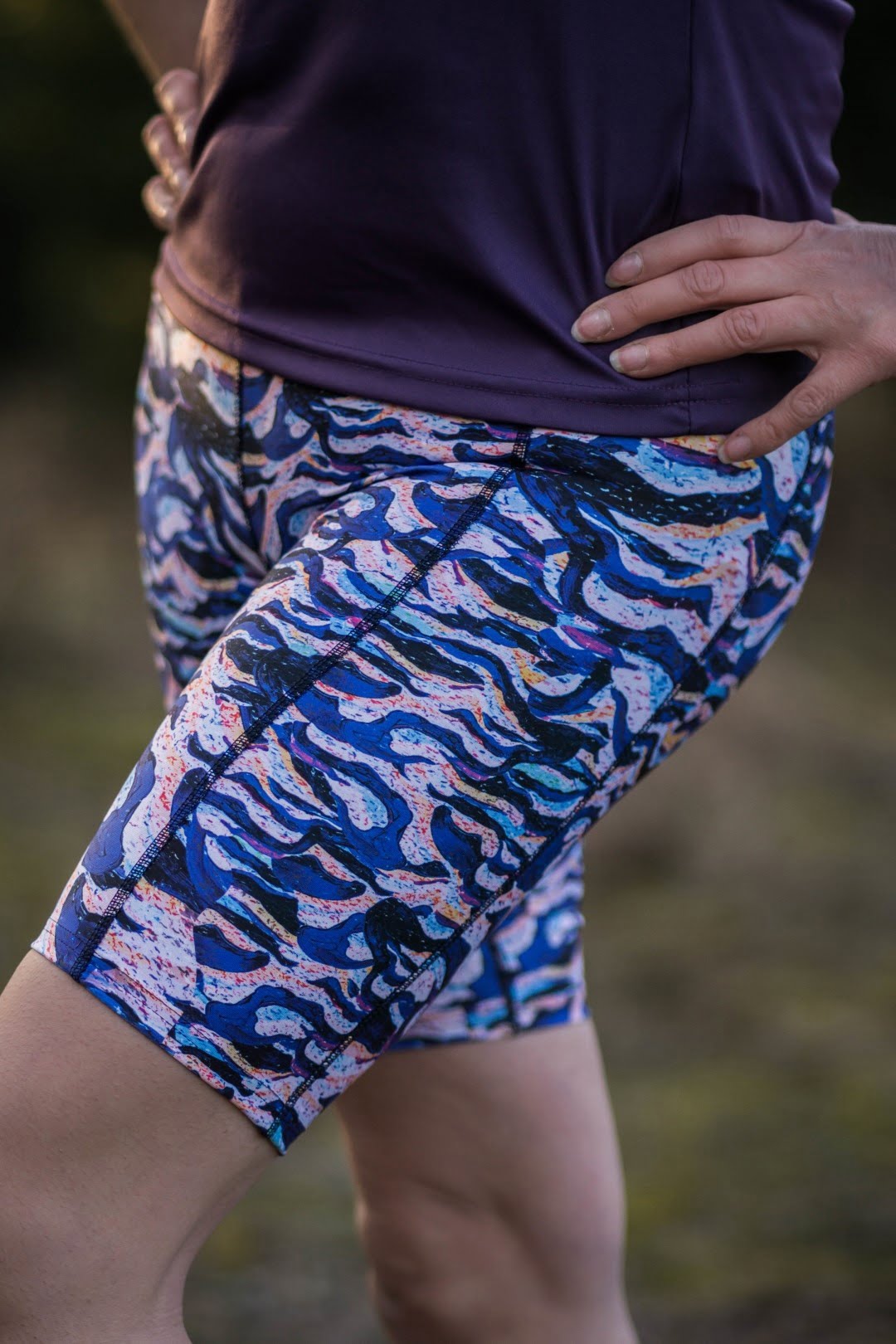 kolorowe kobiece legginsy do biegania krótkie