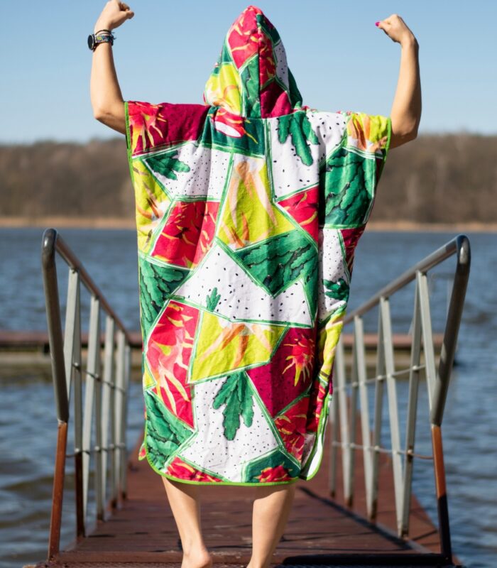 kolorowe poncho do morsowania Kaktus