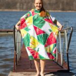 kolorowe poncho do morsowania Kaktus