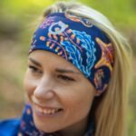 opaska sportowa na głowę kolorowa granatowa Rafa