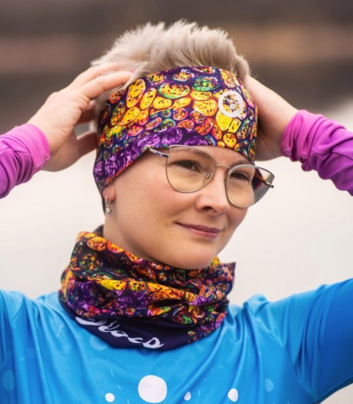 opaska sportowa na głowę kolorowa opale