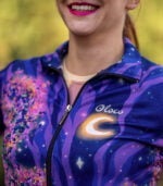 damska bluza sportowa do biegania sowa fioletowa