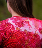 damska koszulka techniczna krótki rękaw maliny w śmietanie