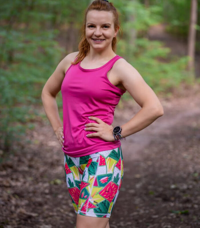 damskie legginsy sportowe krótkie kaktus