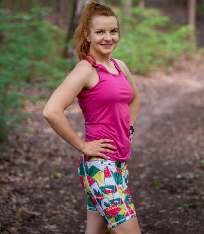 damskie legginsy sportowe krótkie kaktus