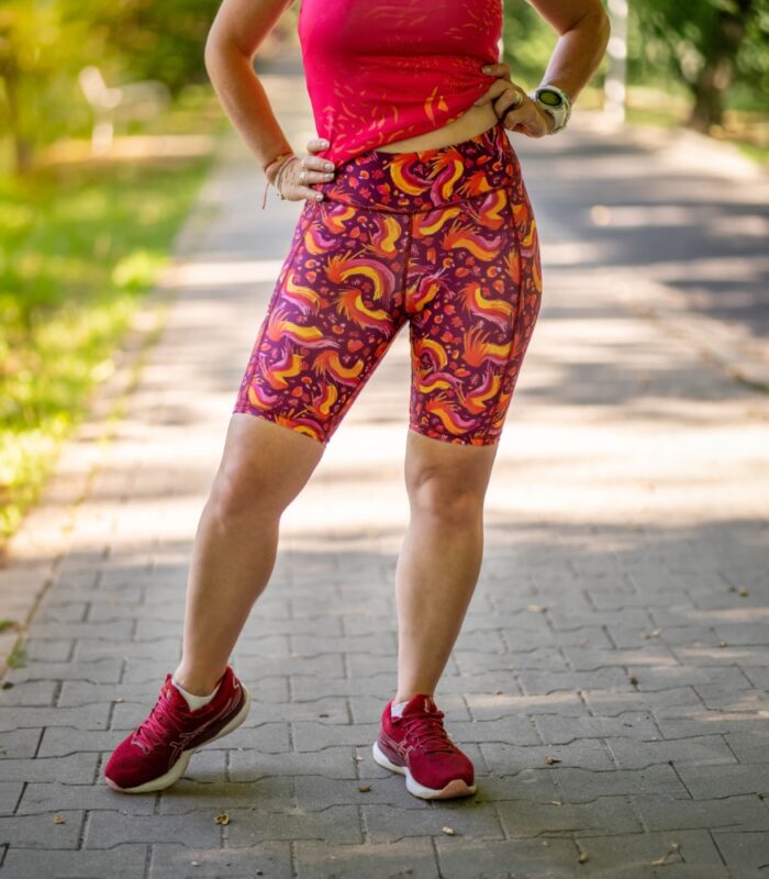 kolorowe legginsy damskie do biegania feniksy