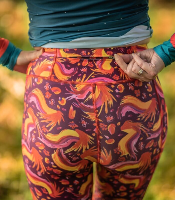 kolorowe legginsy damskie do biegania feniksy