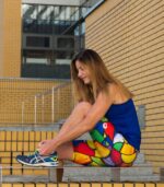 kolorowe legginsy damskie z kieszonką na telefon pikasa