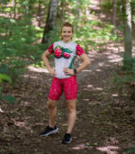 damskie legginsy sportowe krótkie różowe pitaja