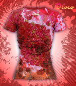 damska koszulka techniczna krótki rękaw maliny w śmietanie