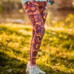 kolorowe legginsy damskie do biegania feniksy