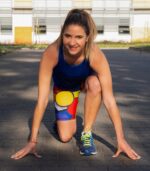 kolorowe legginsy damskie z kieszonką na telefon pikasa