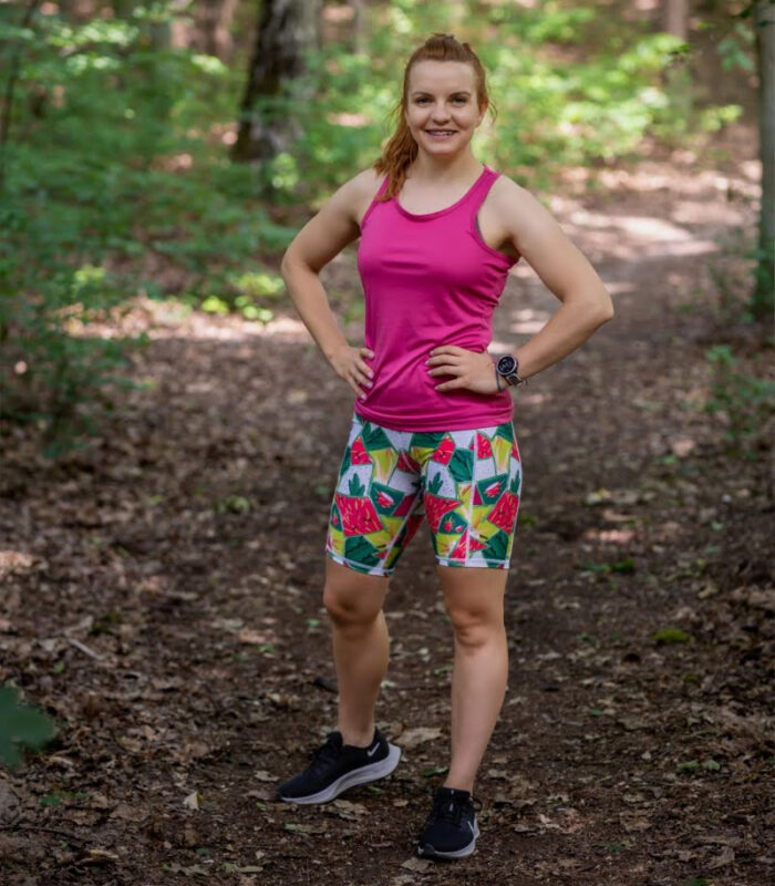 damskie legginsy sportowe krótkie kaktus