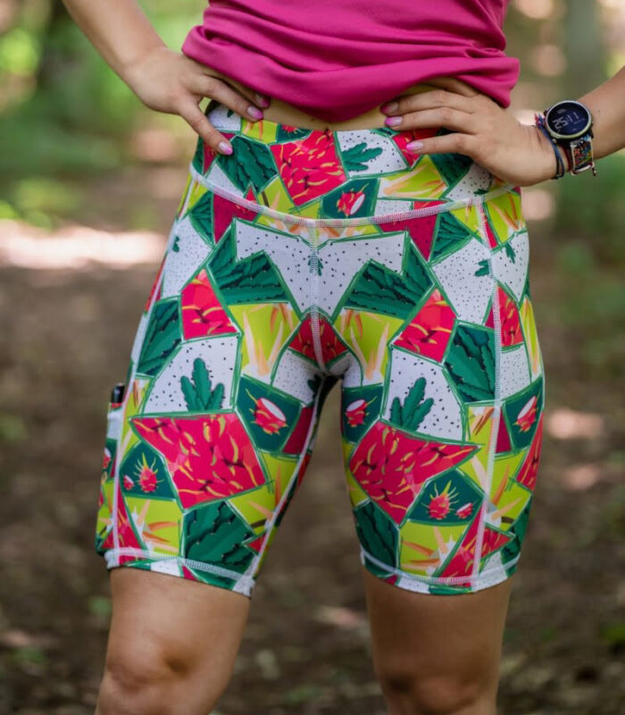 damskie legginsy sportowe krótkie kaktus
