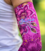 różowe rękawki sportowe orchidea