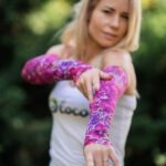 różowe rękawki sportowe orchidea