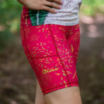 damskie legginsy sportowe krótkie różowe pitaja