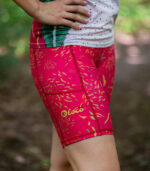 damskie legginsy sportowe krótkie różowe pitaja