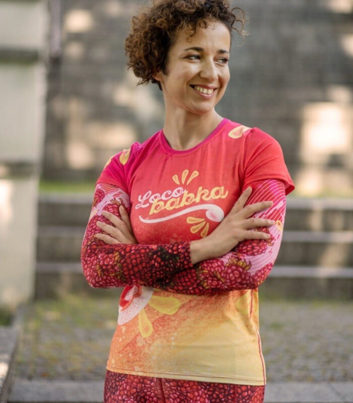 różowe rękawki sportowe maliny