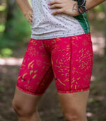 damskie legginsy sportowe krótkie różowe pitaja