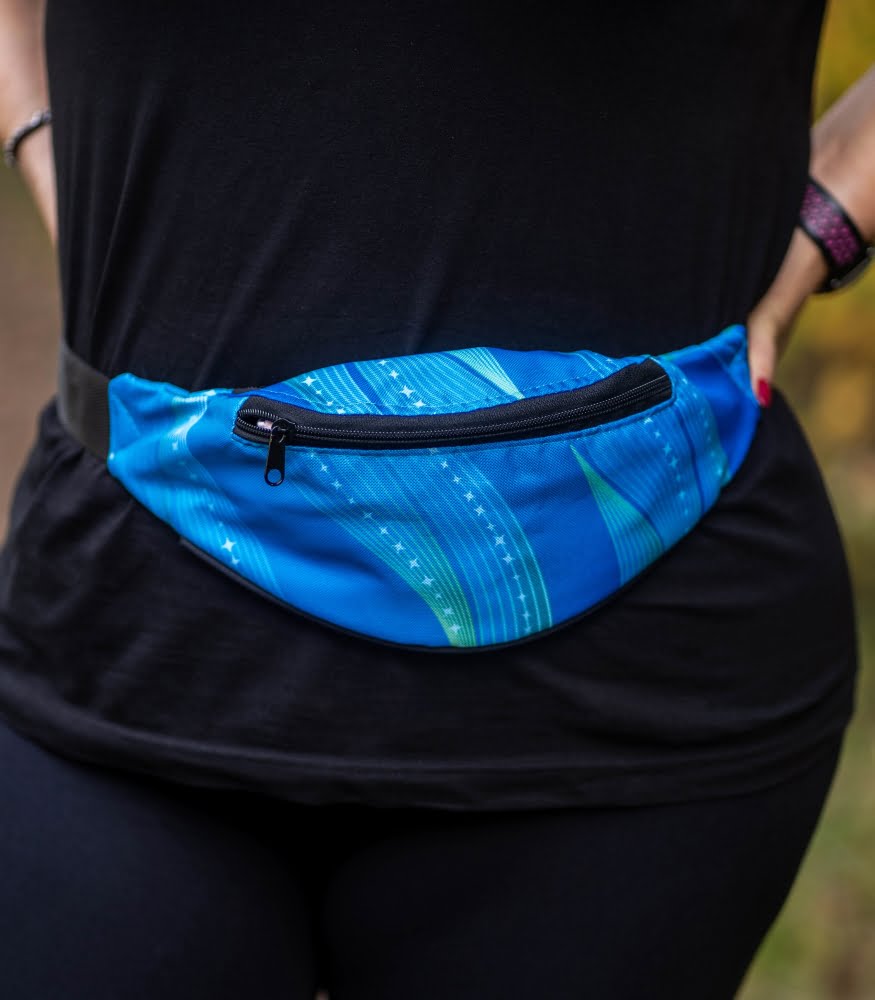 kolorowa sportowa nerka saszetka niebieska