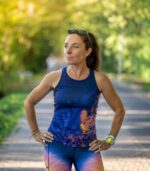 fioletowa bokserka tanktop sportowy sowa