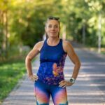 fioletowa bokserka tanktop sportowy sowa