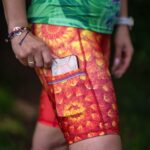 pomarańczowe krótkie legginsy kolarki papryczki