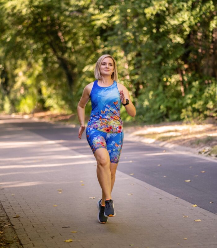 sportowa bokserka tanktop damski niebieski Łąka