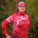 różowy komin opaska maliny w śmietanie