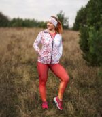 biało-czerwona sportowa bluza zapinana damska