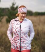biało-czerwona sportowa bluza zapinana damska