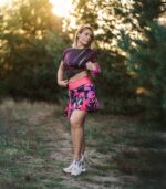 kolorowa sportowa spódniczka ze spodenkami floreski