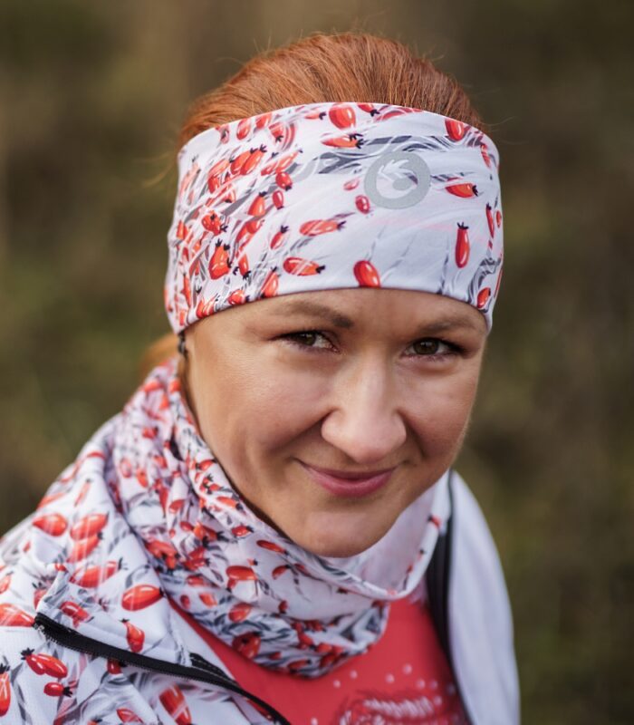 biało czerwona opaska na głowę termoaktywna szypszyna