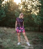 kolorowa sportowa spódniczka ze spodenkami floreski