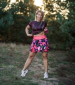 kolorowa sportowa spódniczka ze spodenkami floreski