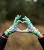 zielone rękawiczki sportowe damskie magiczny las