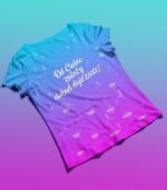 koszulka niebiesko różowa Królowa Kroków tył