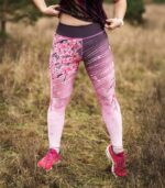 legginsy sportowe damskie różowe sakura