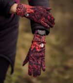 czerwona rękawiczki sportowe damskie róże