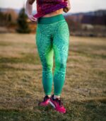 zielone legginsy sportowe z kieszonką na telefon Tequila