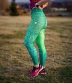 zielone legginsy sportowe z kieszonką na telefon Tequila