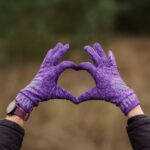 fioletowe rękawiczki sportowe damskie lawenda