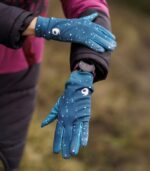 granatowe rękawiczki damskie sportowe zimowa noc