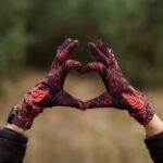 czerwona rękawiczki sportowe damskie róże