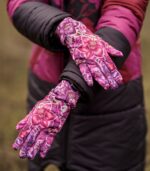 różowe rękawiczki sportowe orchidea