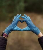 granatowe rękawiczki damskie sportowe zimowa noc