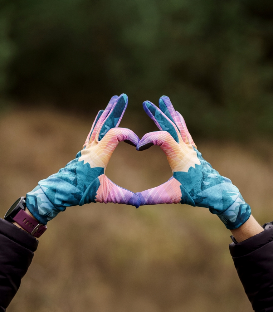 kolorowe damskie rękawiczki sportowe góry