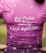 damska koszulka techniczna do biegania fioletowa jeżyna